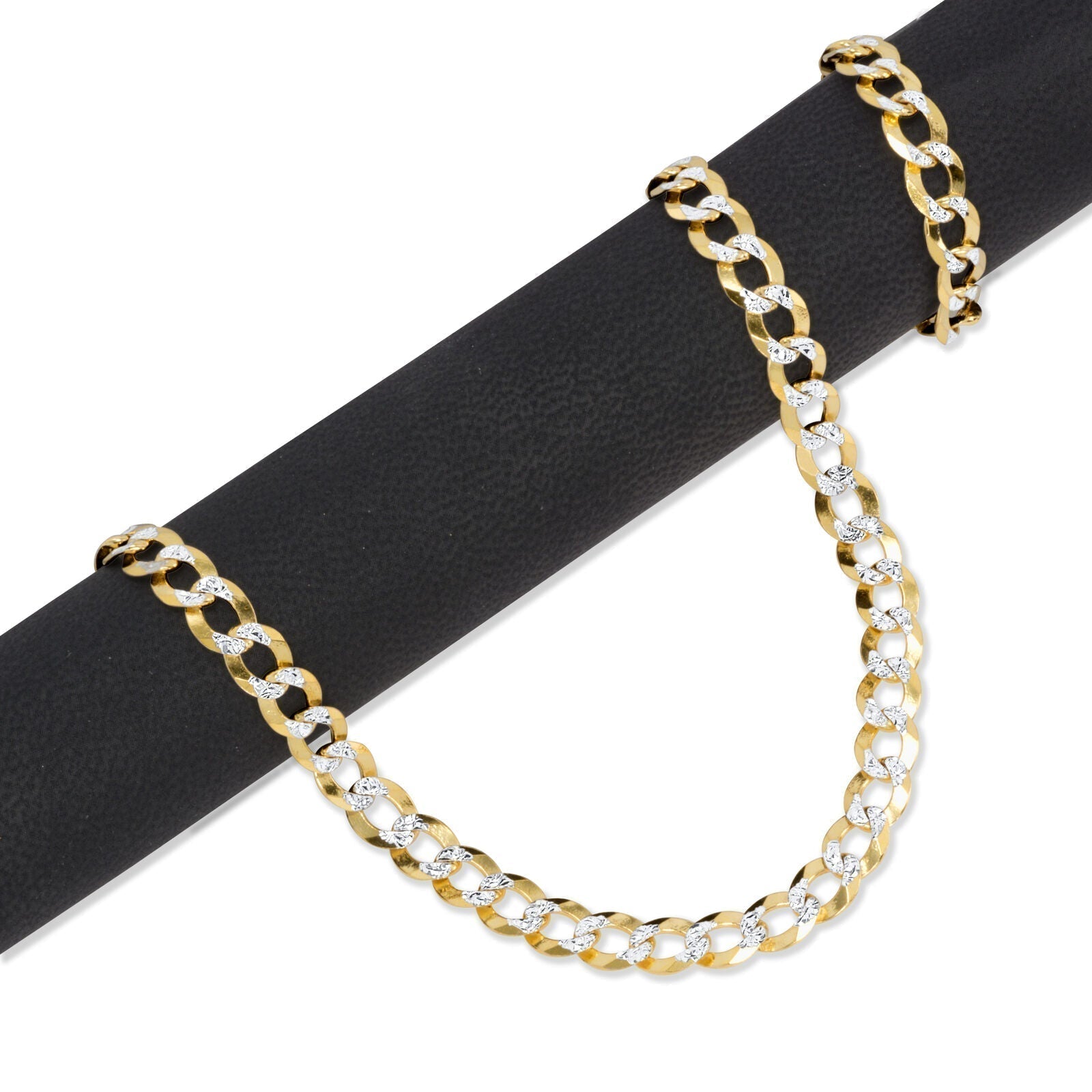 10K Solid Yellow Gold Cuban Curb Chain 12mm Diamond Cut Necklace 30'' Inches - GoldenlinQ